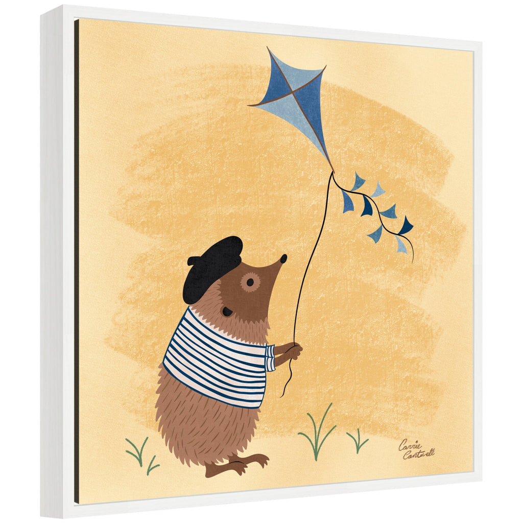 Sylvie French Hedgehog Framed Canvas by Carrie Cantwell