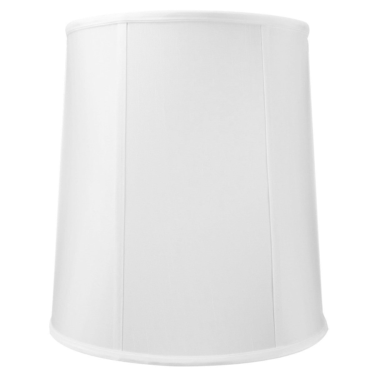 Home Concept White Shantung Fabric Drum Lamp Shade - 12" Top x 14" Bottom x 15" Slant Height