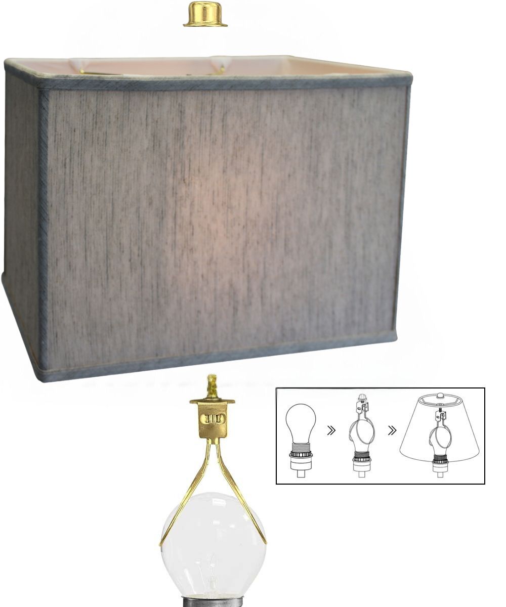 Home Concept Softback Rectangular Drum Lamp Shade, Textured Oatmeal, Clip-On Fitter - (8x14)" Top x (8x14)" Bottom x 10" Slant Height