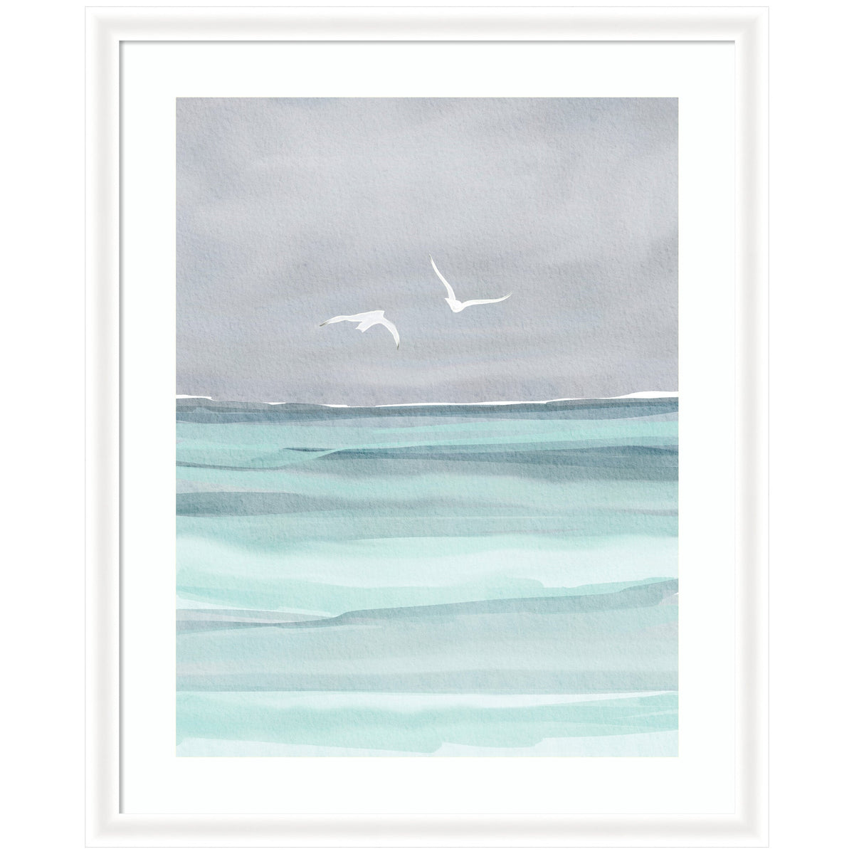 Framed Art Sea and Seagulls by Nikita Jariwala