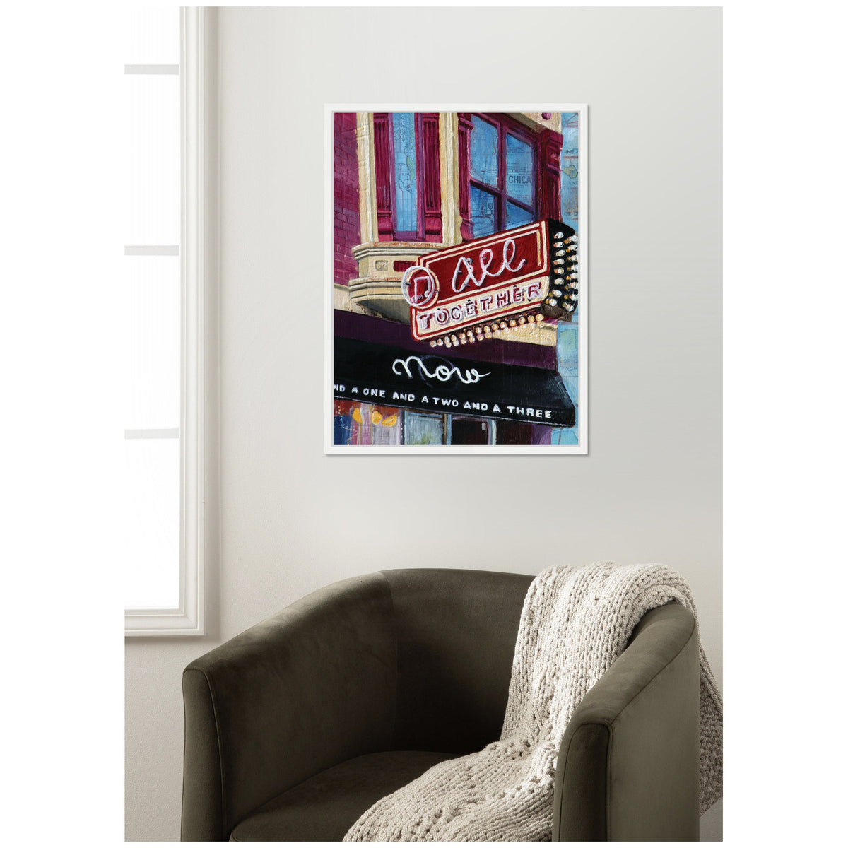 All Together Now by Krista V. Allenstein Framed Canvas Wall Art Print