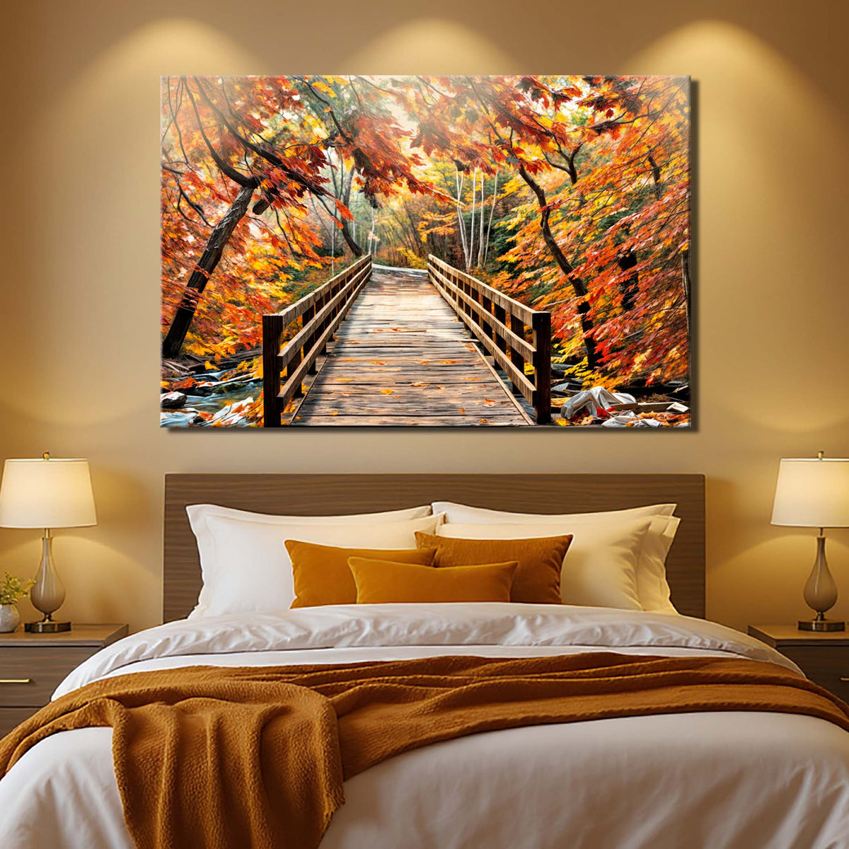 Crossing Autumn Canvas Wall Art