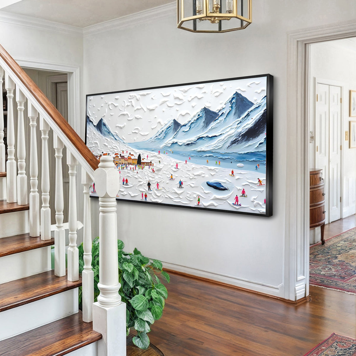 Snow Mountain Abstract Canvas Wall Art II