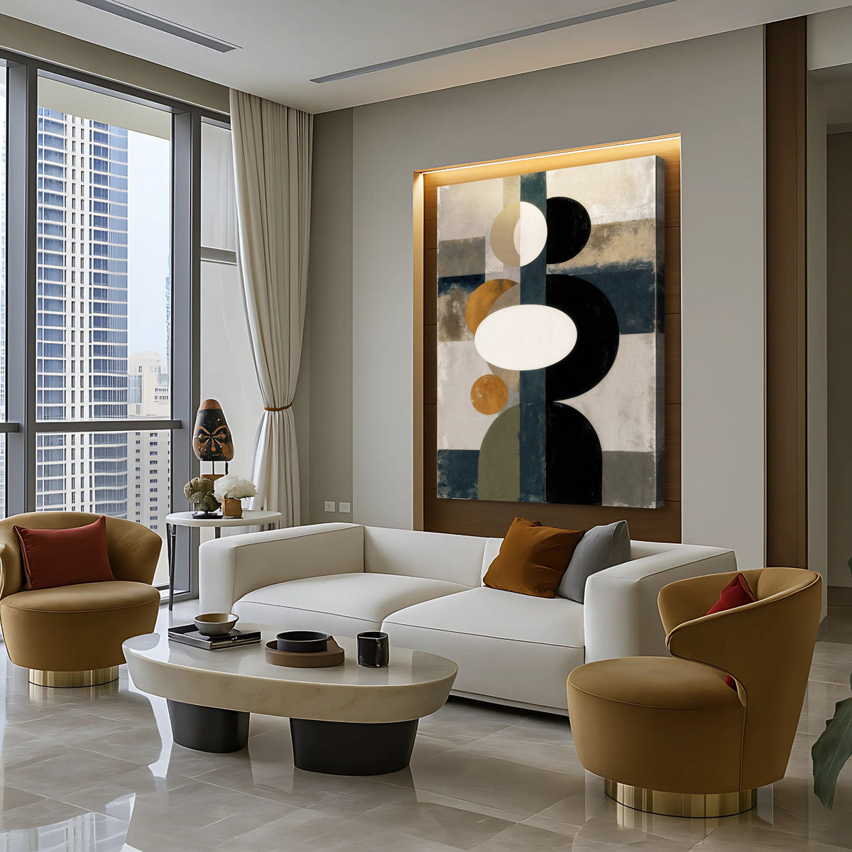 Abstract Contemporary Geometry Canvas Wall Art