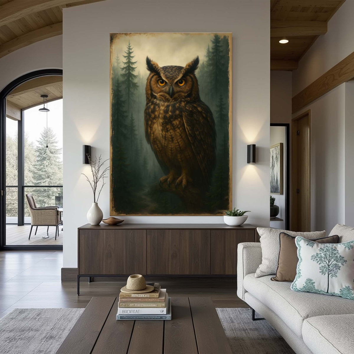 Watcher Of The Woods Owl Canvas Wall Art