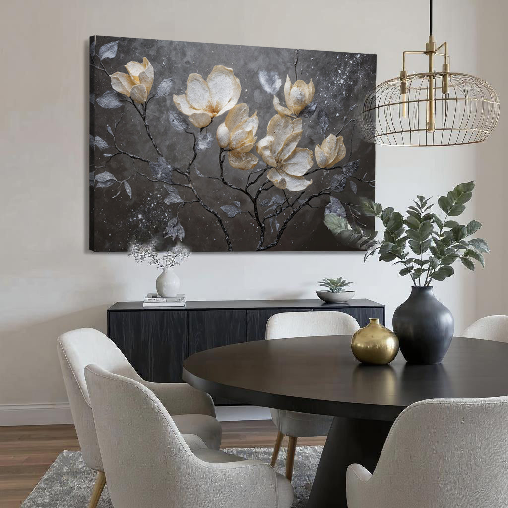 Midnight Magnolias Canvas Wall Art