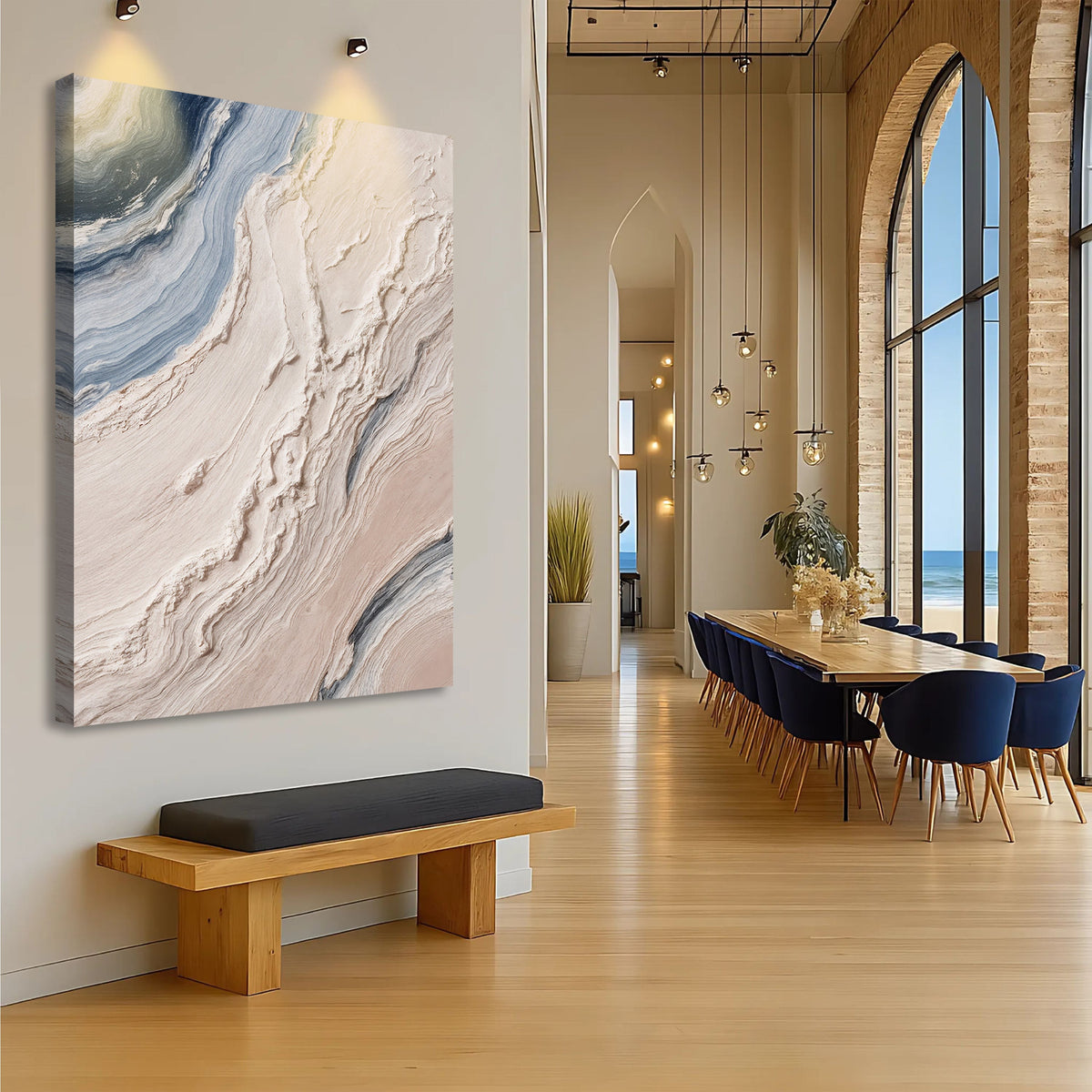 Minimalist Waves Canvas Wall Art III