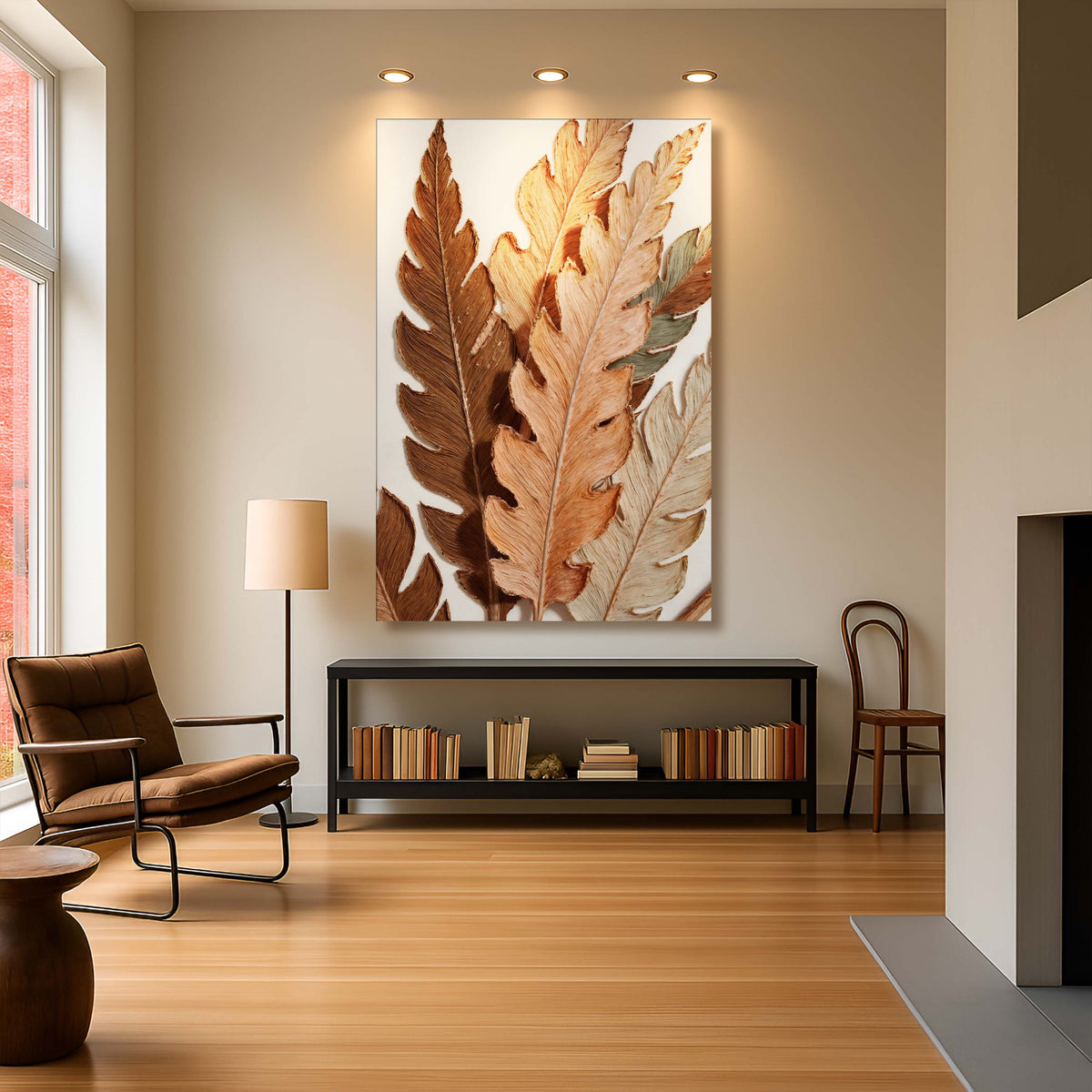 Abstract Autum Leaves Canvas Wall Art