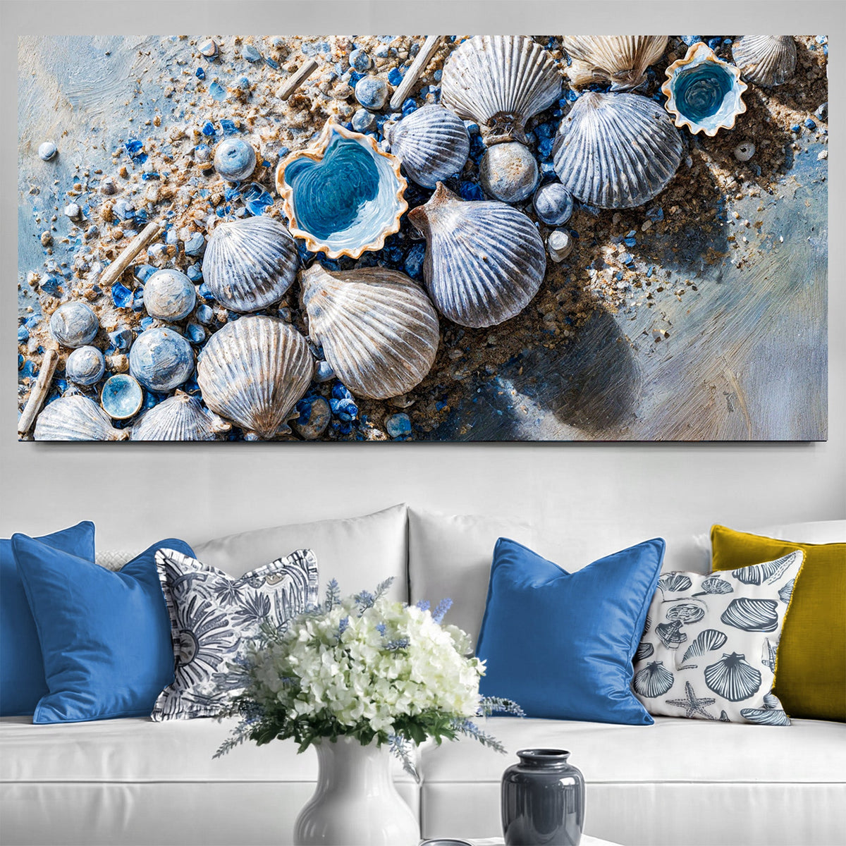 Sea Shells Modern Coastal Canvas Wall Art II