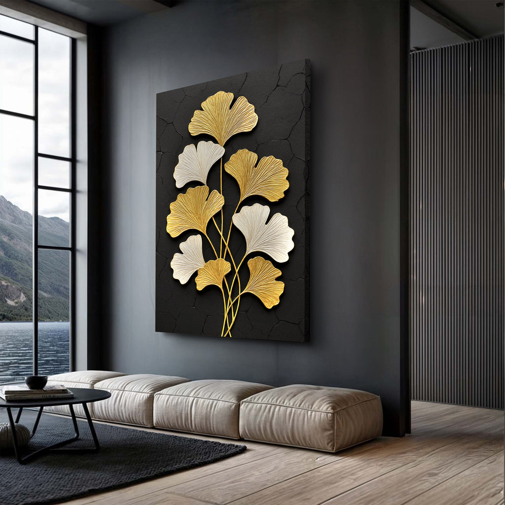 Golden Ginkgo Canvas Wall Art
