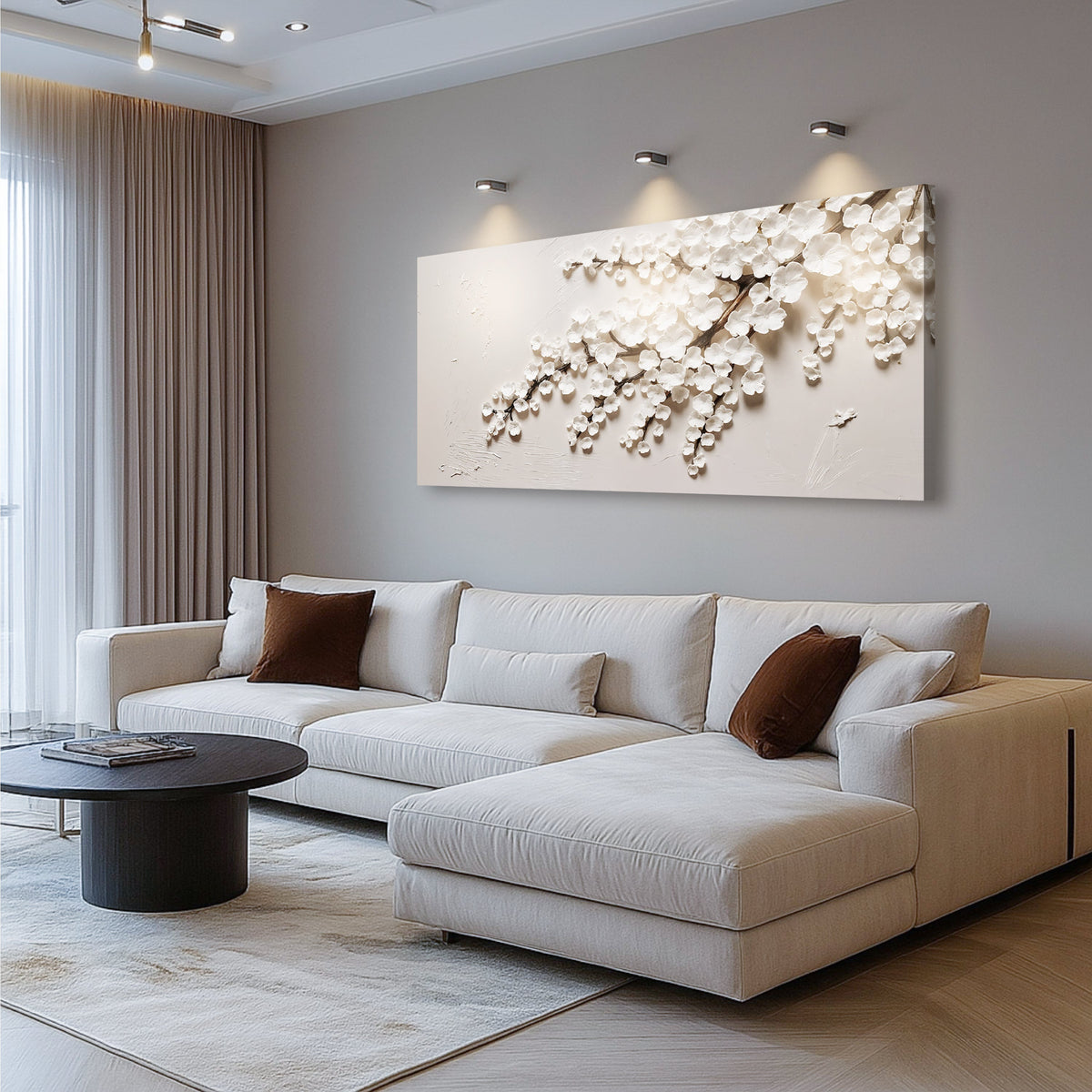 White Cherry Blossom Canvas Wall Art