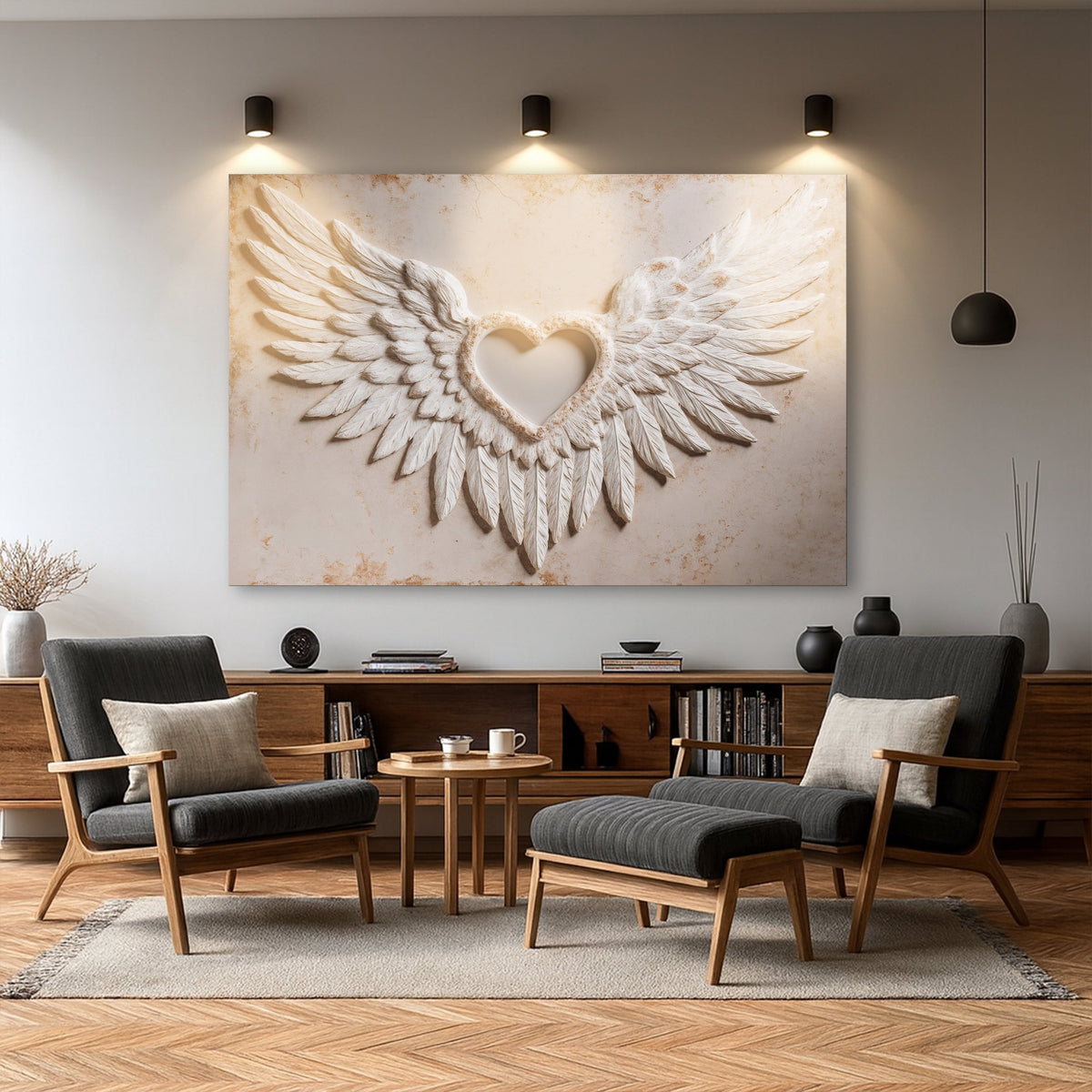 Wings of Love Abstract Canvas Wall Art II