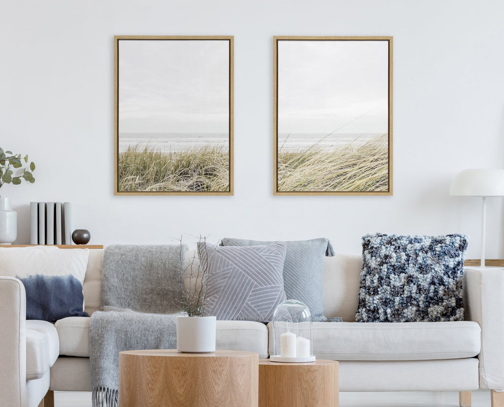 Sylvie East Beach Left and Right Framed Canvas Set of 2 by Amy Peterson Art Studio