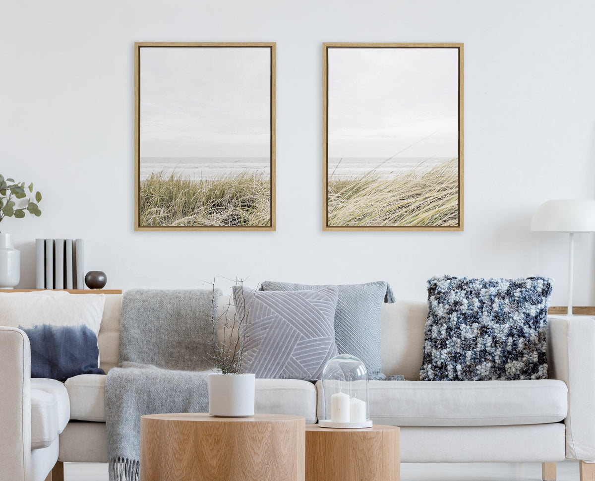 Sylvie East Beach Left and Right Framed Canvas Set of 2 by Amy Peterson Art Studio