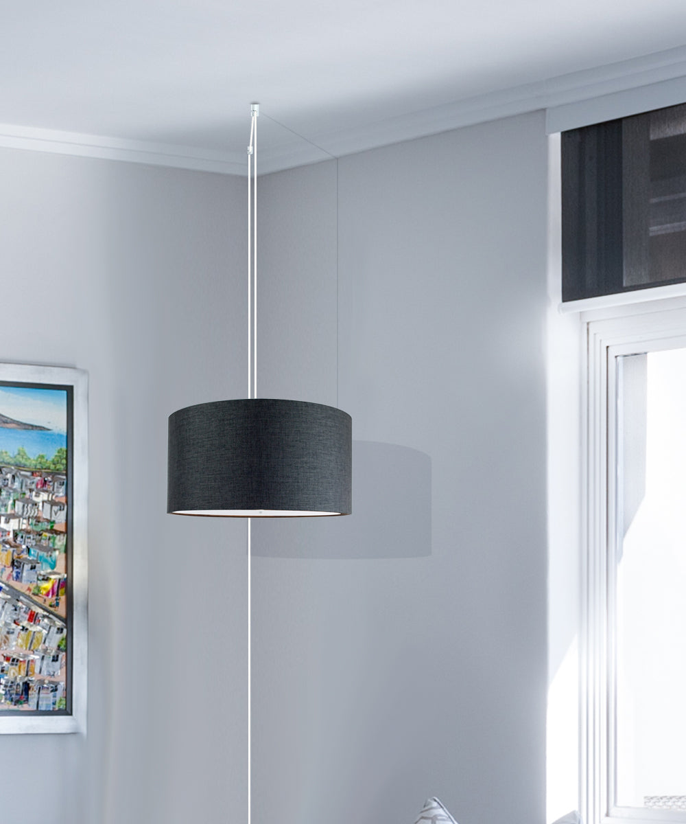 Home Concept 2-Light Plug-In Swag Pendant Light Granite Gray with Diffuser White Cord - 16"W