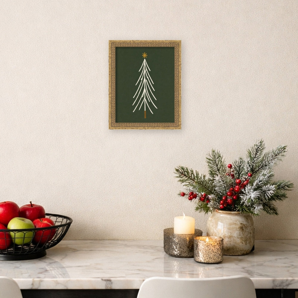 Minimalist Tree by Laura Moss Framed Mounted Canvas Wall Art Print
