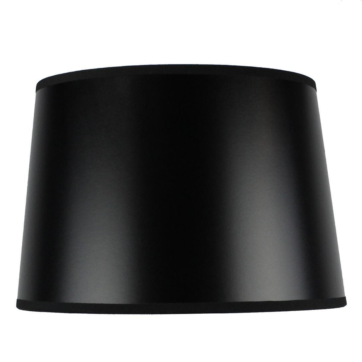 Home Concept Hardback Shallow Drum Lamp Shade Black - 12"W x 8" Slant Height, Spider Fitter