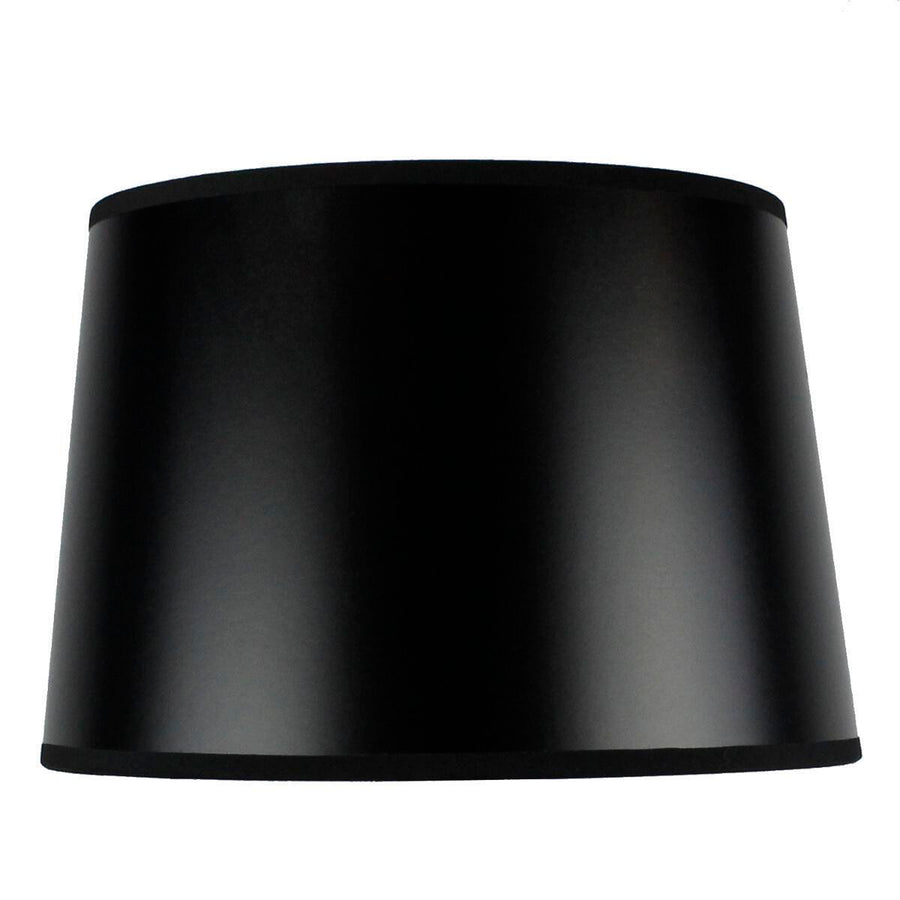 Home Concept Hardback Shallow Drum Lamp Shade Black - 12"W x 8" Slant Height, Spider Fitter