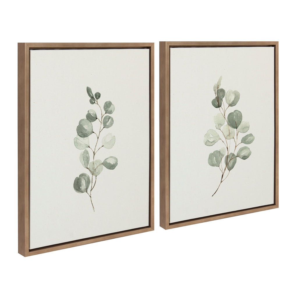 Sylvie Eucalyptus Framed Canvas Set of 2 by Maja Mitrovic of Makes My Day Happy