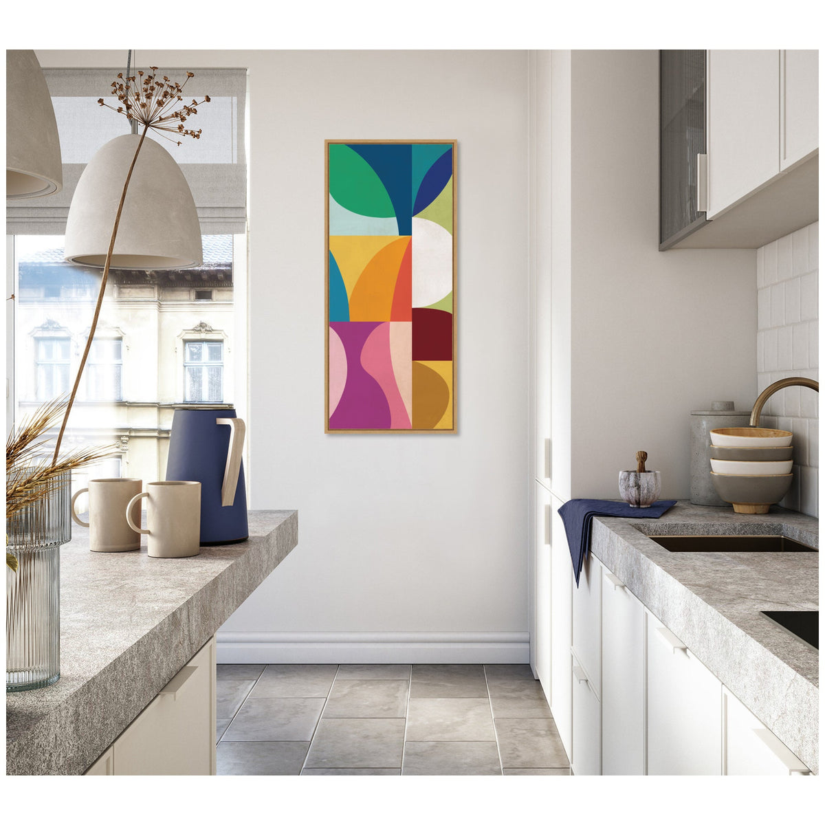 Abstract 01 Panel 1 by Rachel Lee Framed Canvas Wall Art Print
