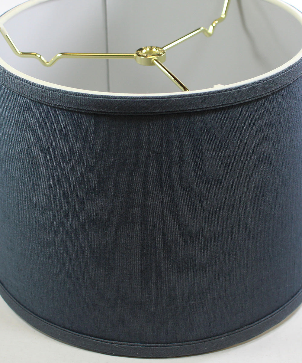 Home Concept Hardback Shallow Drum Lamp Shade Textured Slate - 12"W x 8" Slant Height, Spider Fitter