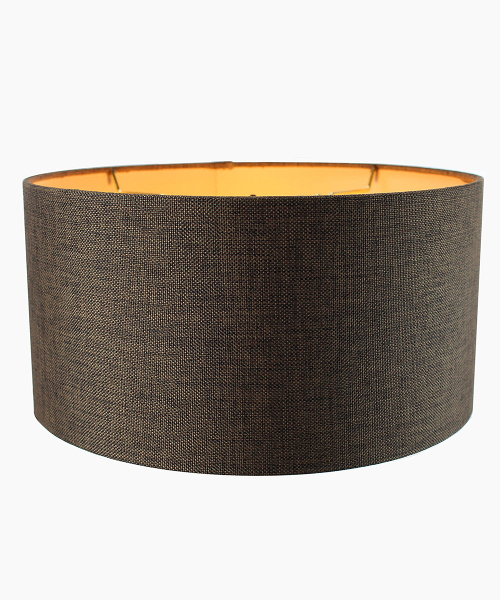 Home Concept Chocolate Burlap Shallow Drum Lamp Shade - 18" Top x 18" Bottom x 10" Slant Height, Spider Fitter