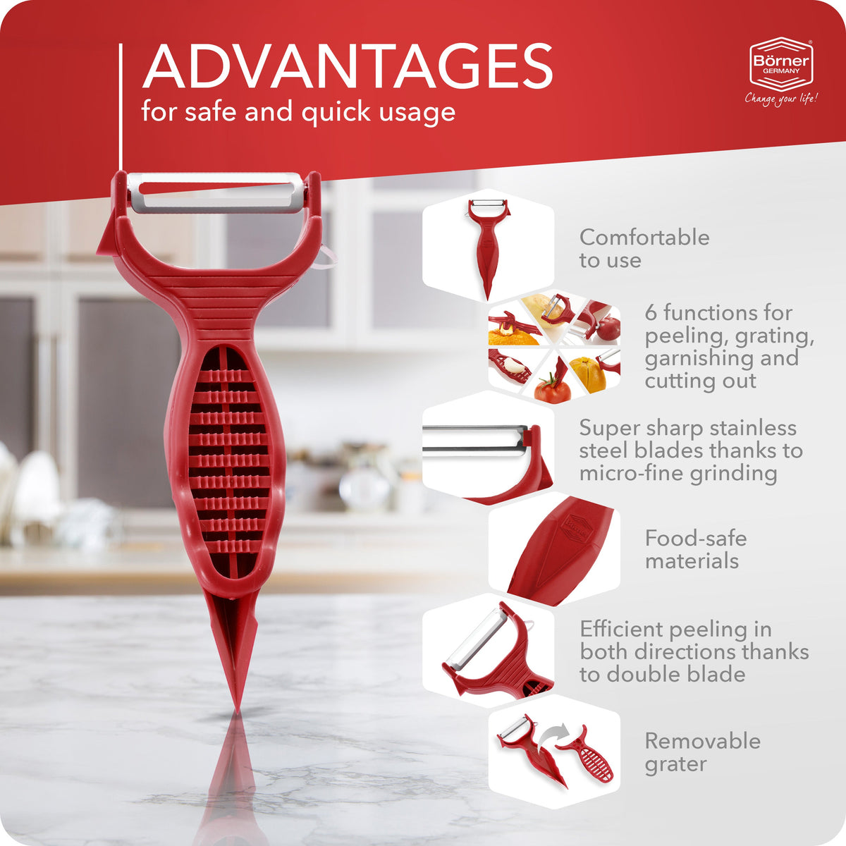Börner 6-in-1 Vegetable Peeler