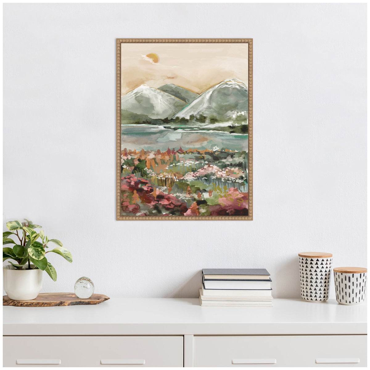 Sylvie Neutral Landscape 03 Framed Canvas by Annie Quigley