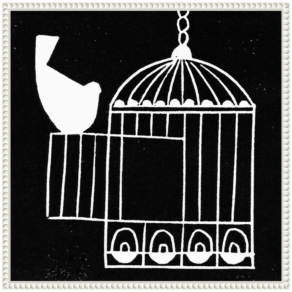 Sylvie Vivere 2 To be Free Bird Linocut Framed Canvas by Giuliana Lazzerini