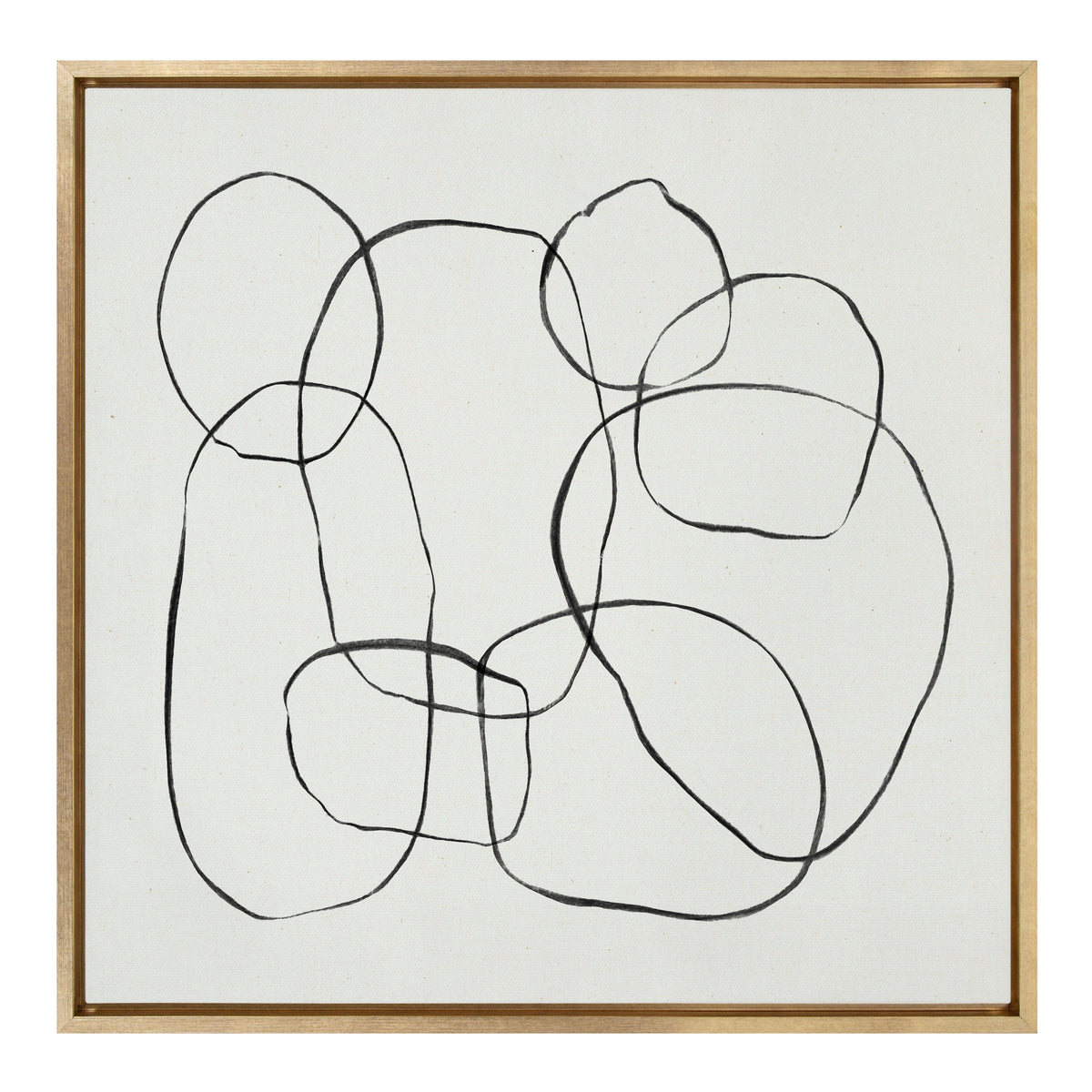 Sylvie Dancing Circles Framed Canvas by Teju Reval of SnazzyHues