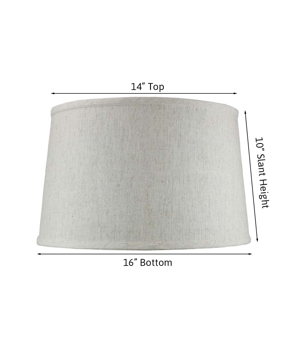 Home Concept Shallow Drum Hardback Lamp Shade Textured Oatmeal - 16"W x 10" Slant Height