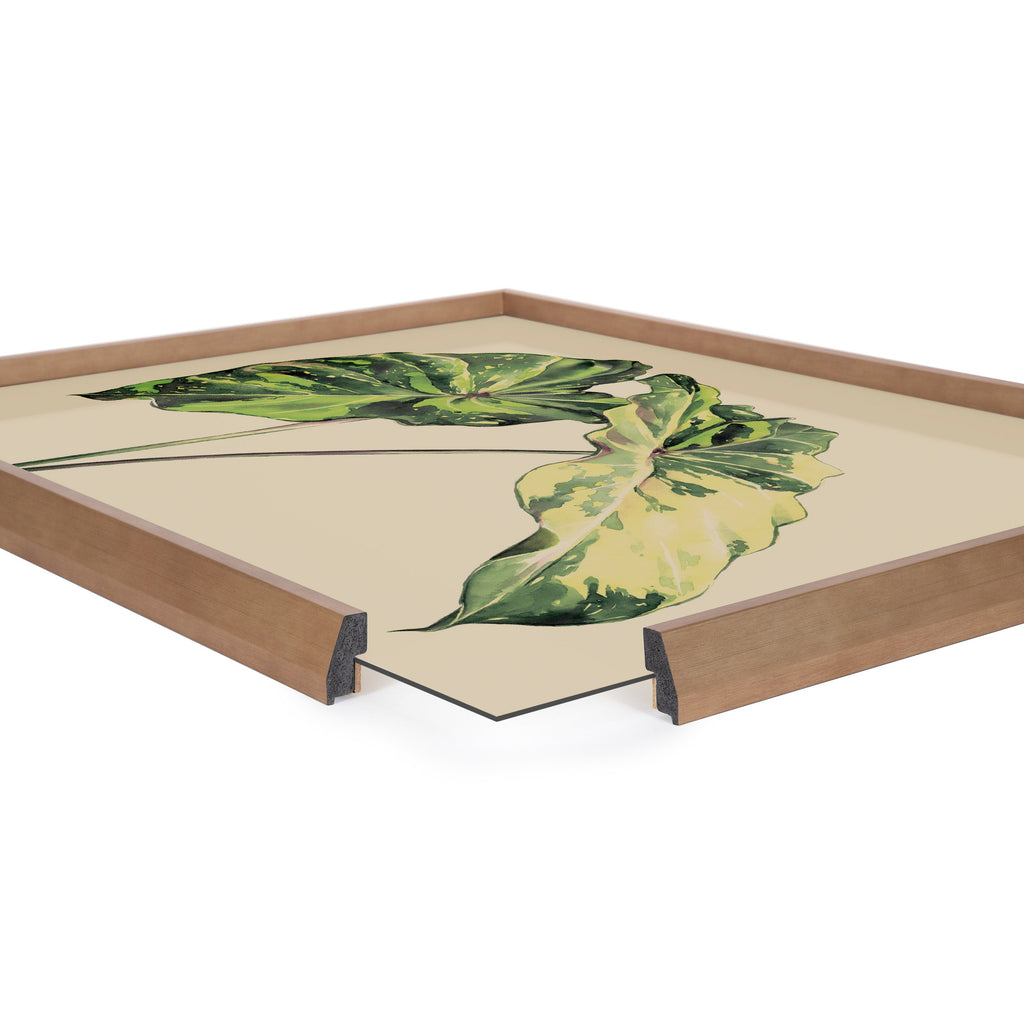 Blake Spotted Leaves Neutral Framed Printed Glass by Emily Marie Watercolors