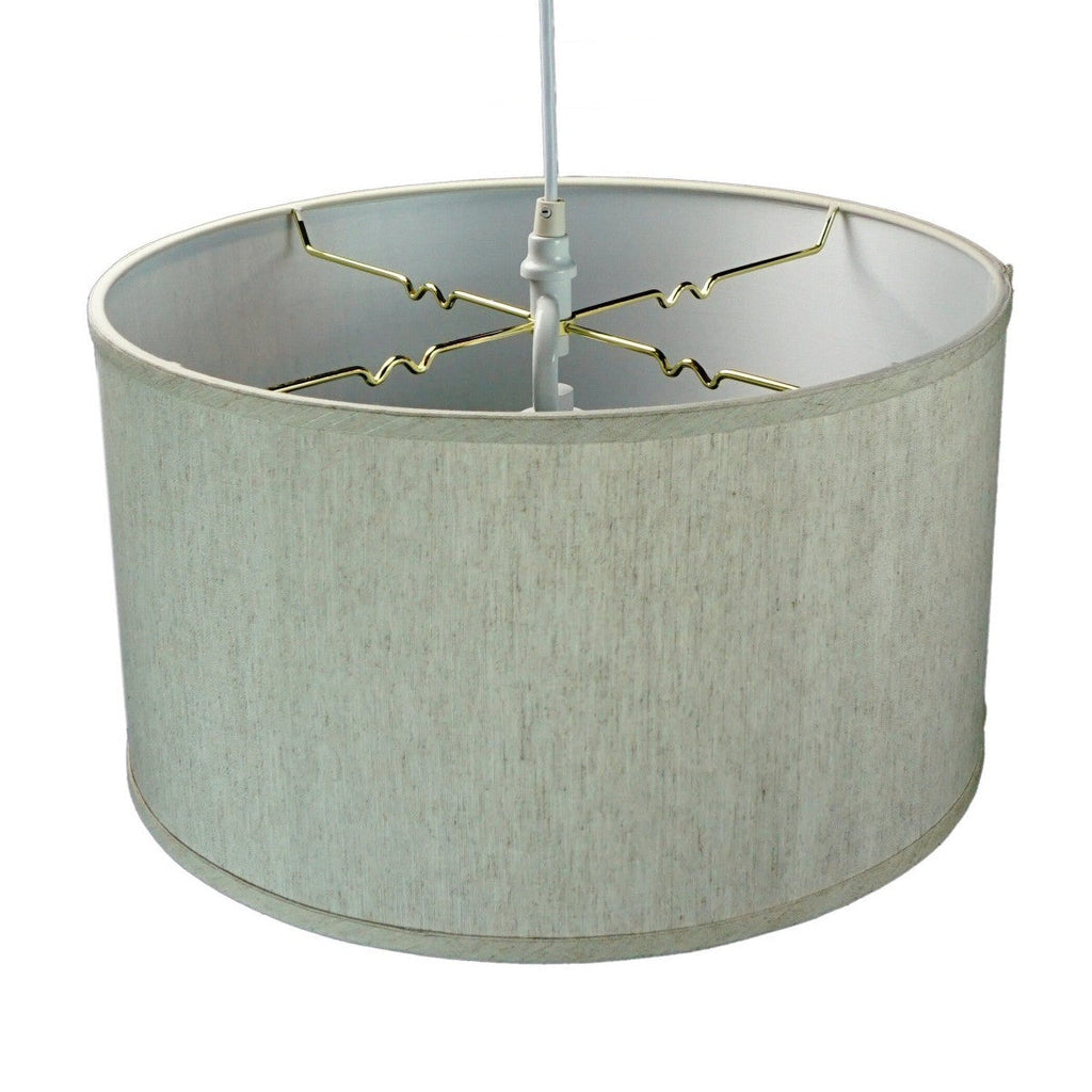 Home Concept 2-Light Plug-In Swag Pendant Light Textured Oatmeal with Diffuser White Cord - 18"W