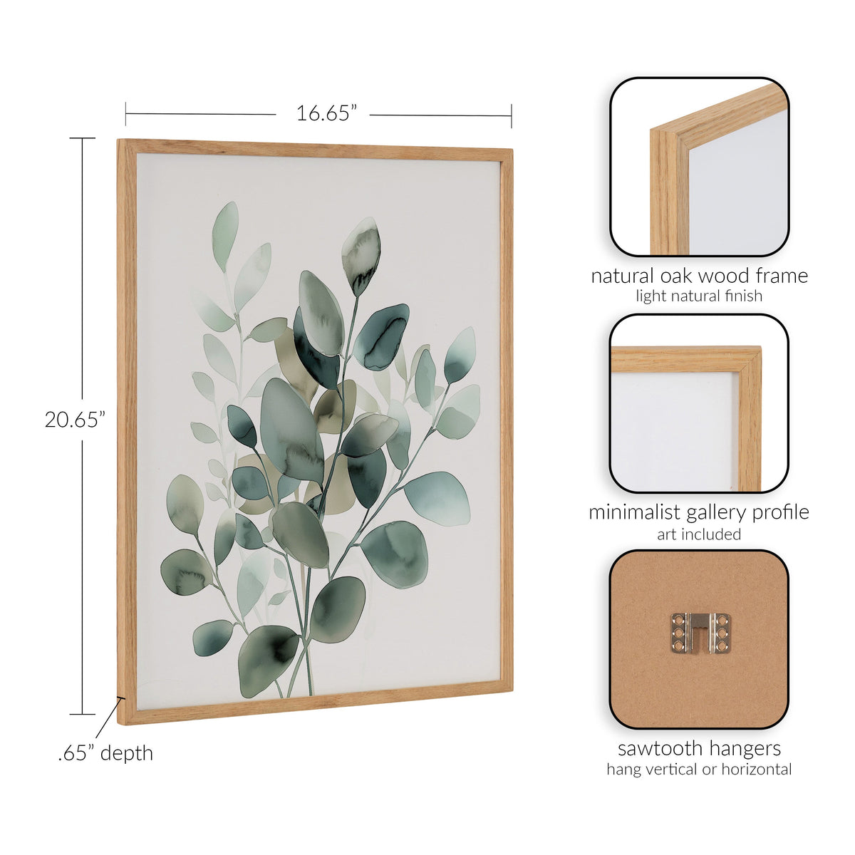 Gallery Modern Minimalist Botanical Watercolor in Muted Teal Print by The Creative Bunch Studio