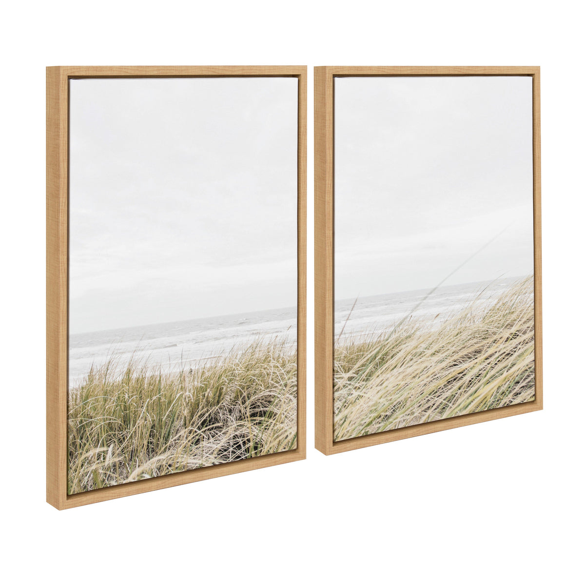 Sylvie East Beach Left and Right Framed Canvas Set of 2 by Amy Peterson Art Studio