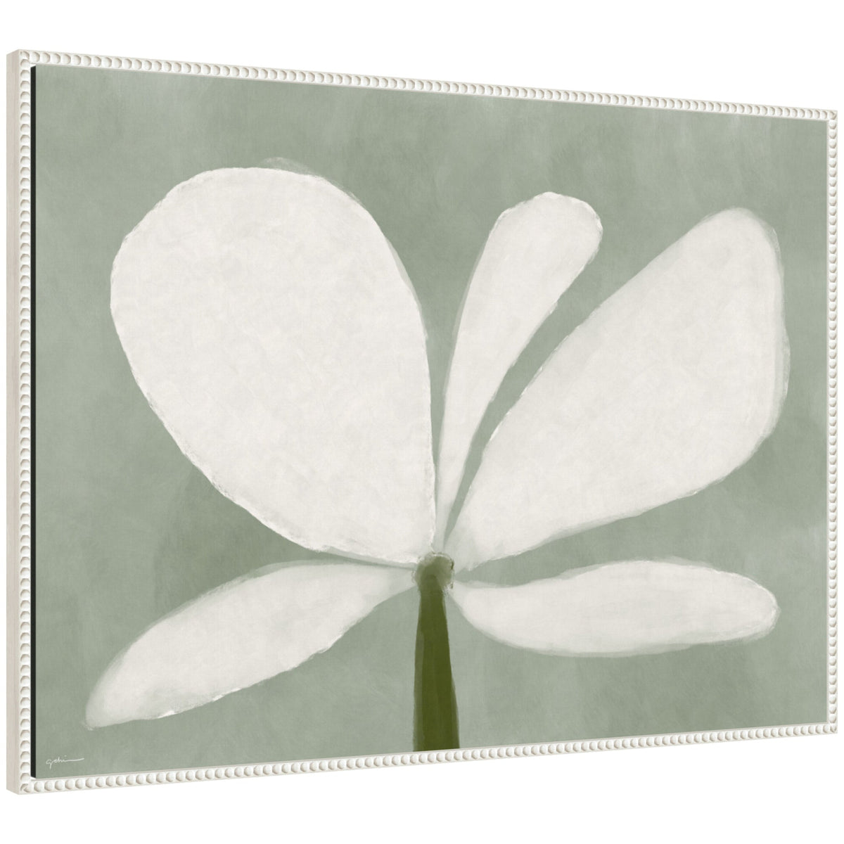 White Floral No. 2 by Gabrielly Guedes Framed Canvas Wall Art Print