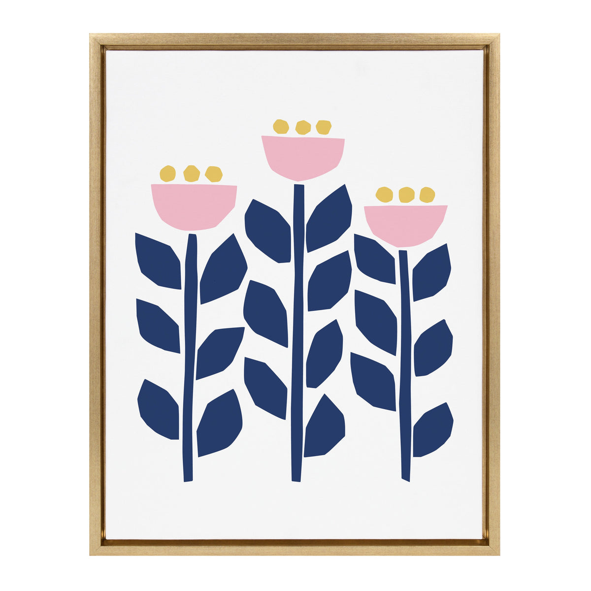Sylvie Nordic Flowers Framed Canvas by Myriam Van Neste