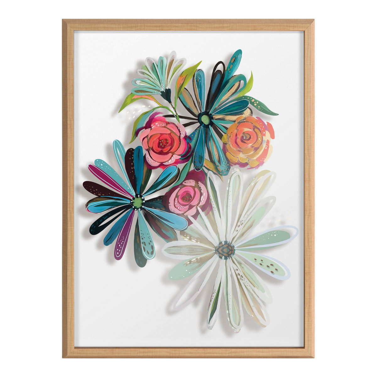 Blake Flowers on Glass 2 Whole Flowers Framed Printed Art by Jessi Raulet of Ettavee