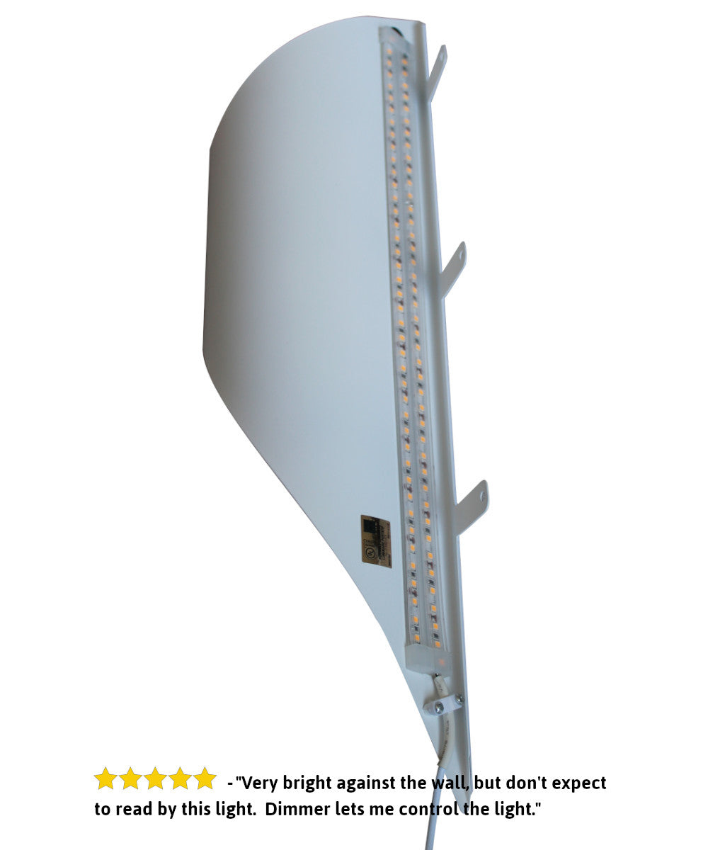 Big Reveal LED Corner Light White Curved Metal - 18"H