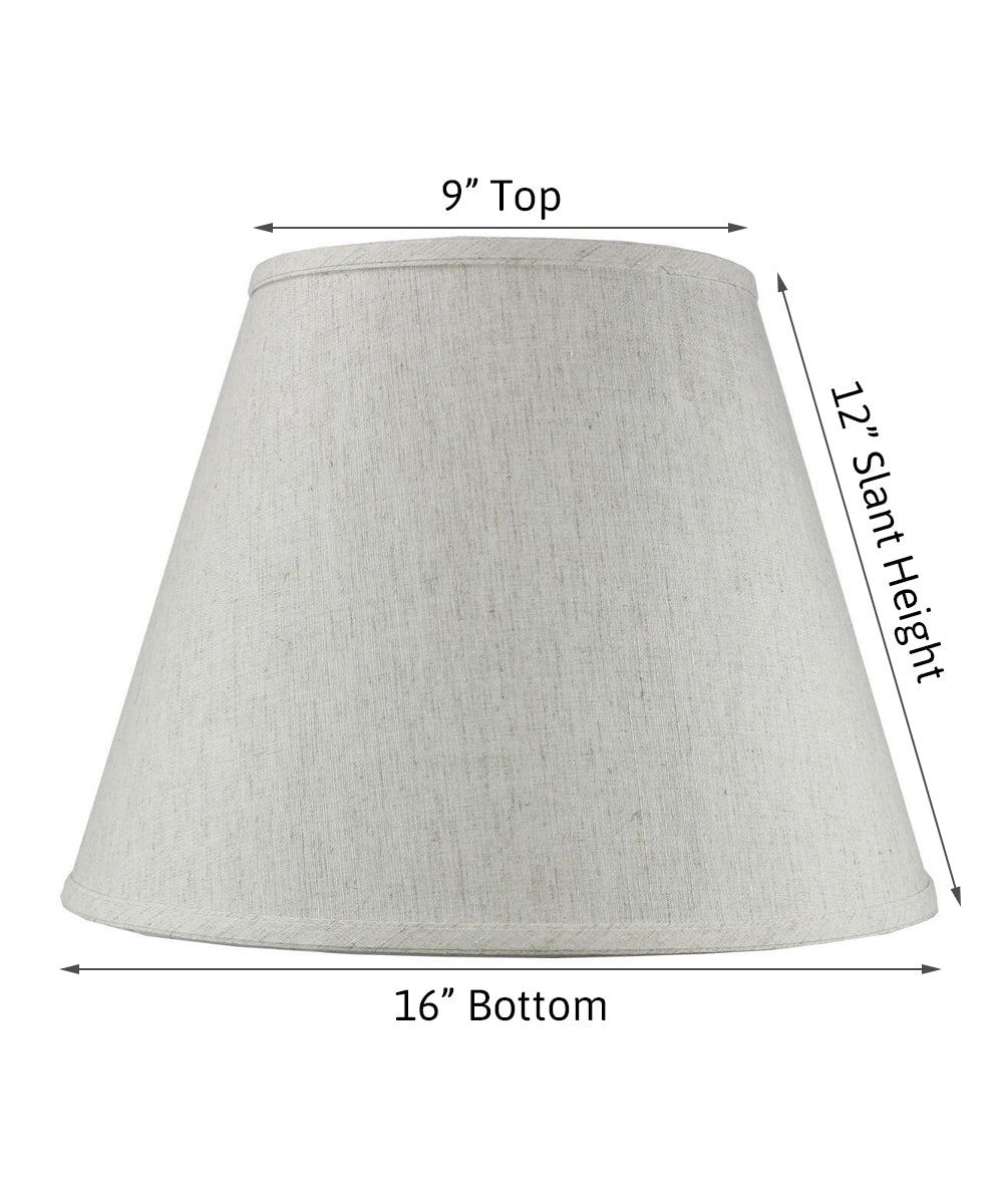 Home Concept Textured Oatmeal Empire Hardback Lamp Shade - 16"W x 12" Slant Height, Spider Fitter