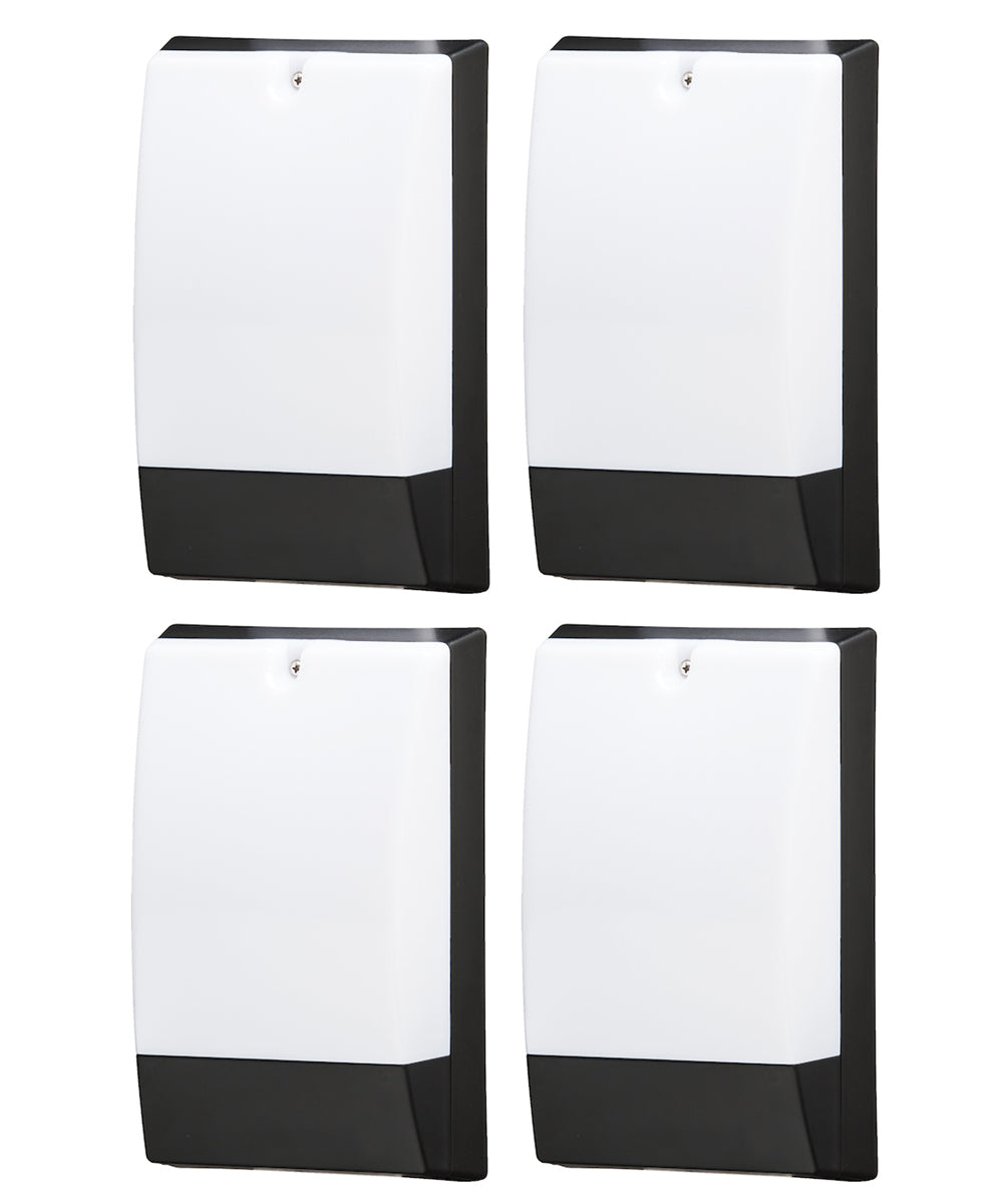 Heath Zenith LED Dusk-to-Dawn Outdoor Wall Pack Light, Low Profile, Black with White Shade, 10"H