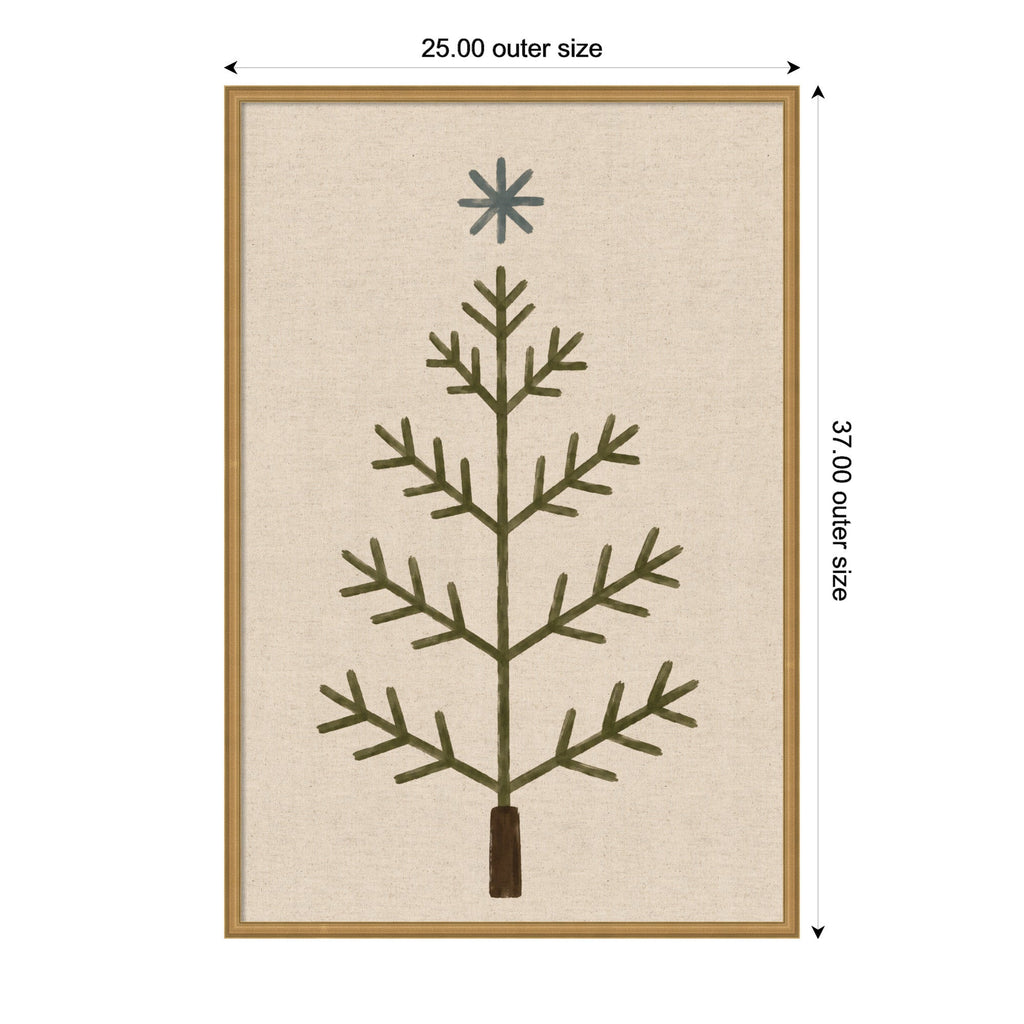 Framed Fabric Magnetic Board Scandi Tree Linen Wall Organization