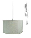 Home Concept 1-Light Plug-In Swag Pendant Light 16"w Textured Oatmeal Shade, 17' White Cord