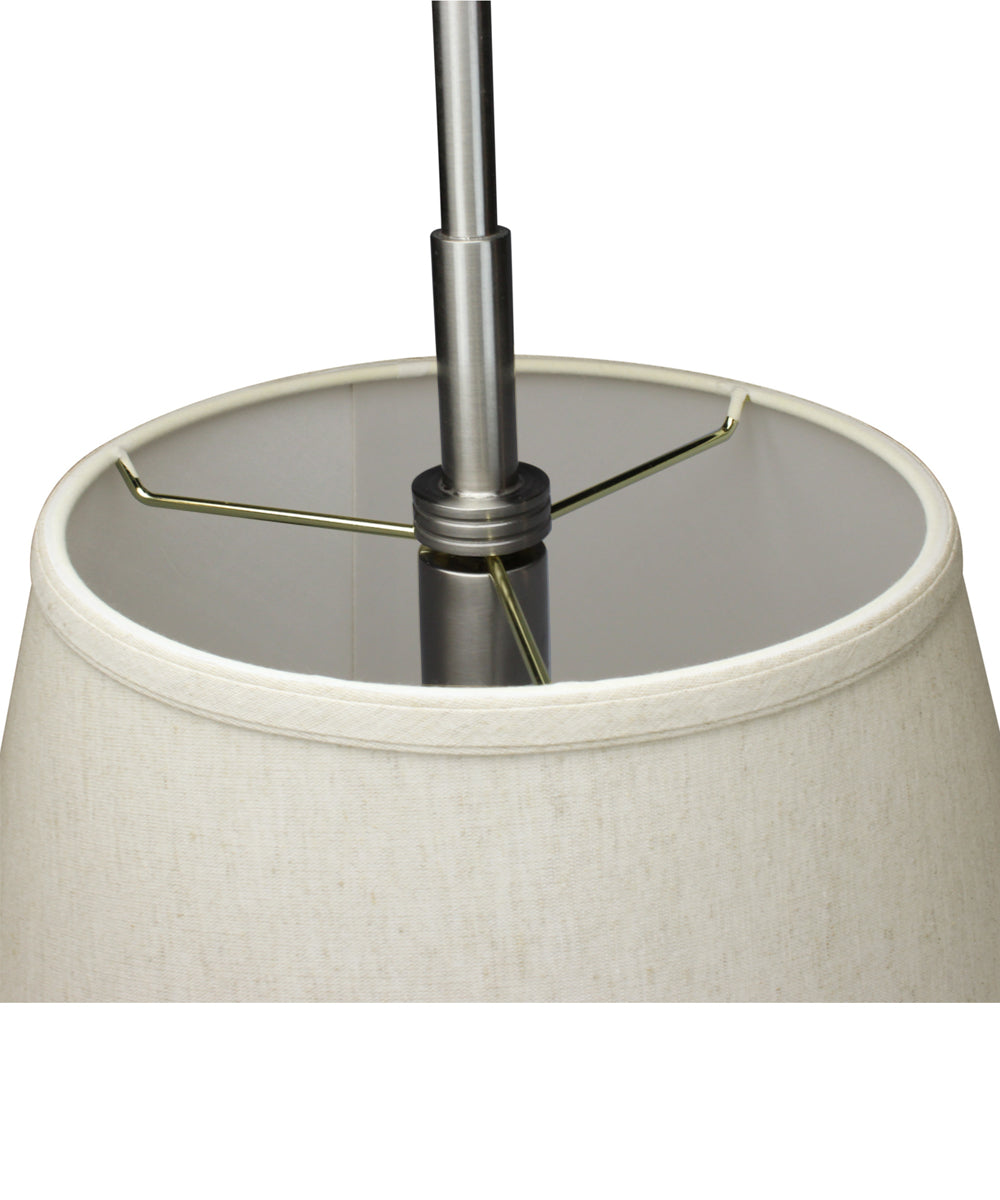 Laura Ashley Hardwired Pendant Light, Satin Nickel, Textured Oatmeal Slotted Empire Shade with Diffuser, 16"W
