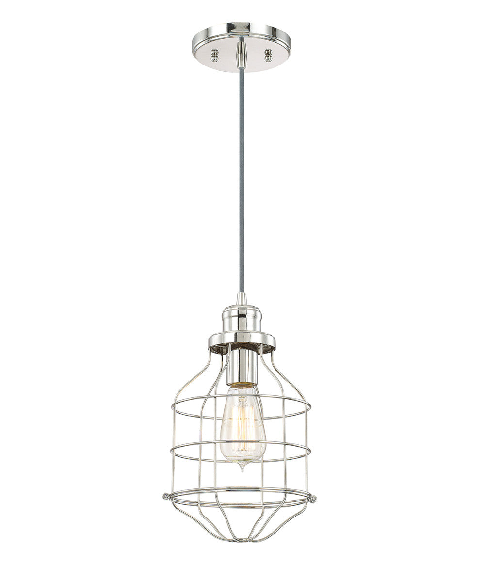 Capital Lighting Daudin 1-Light Pendant Light, Polished Nickel, 7.5"W