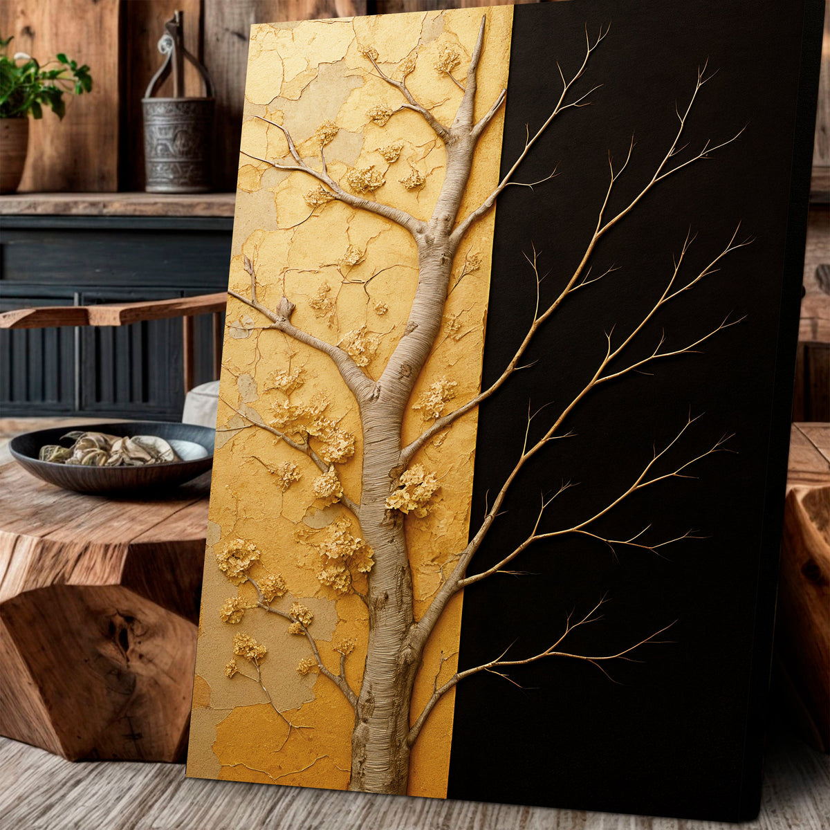 Golden Eclipse Canvas Wall Art