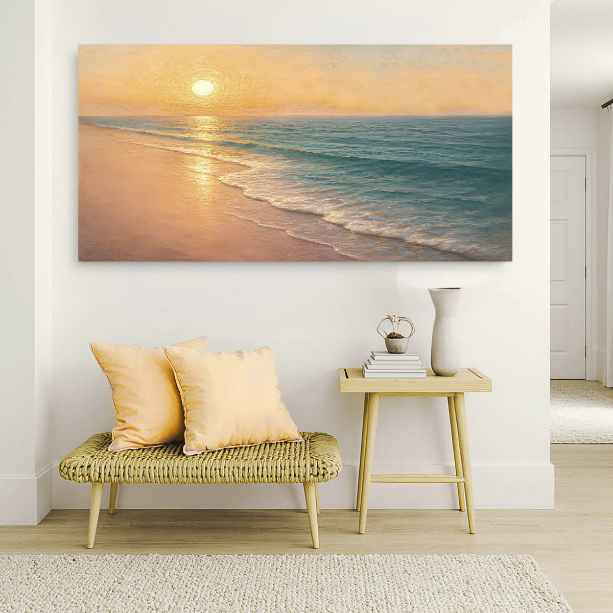 Beach Shoreline Coastal Canvas Wall Art IV