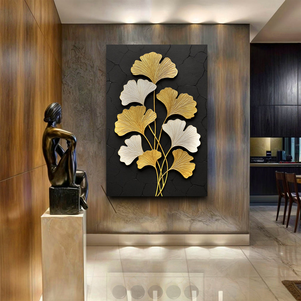 Golden Ginkgo Canvas Wall Art