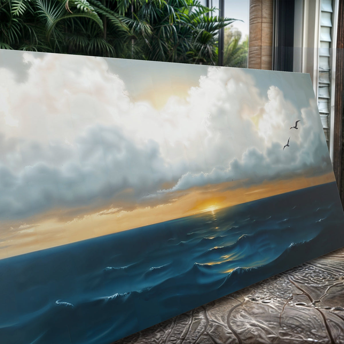 Waterscape Abstract Canvas Wall Art II