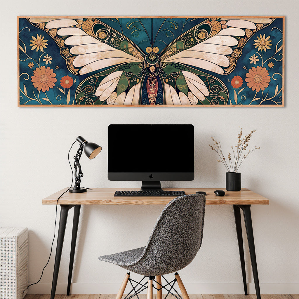 Abstract Vintage Butterfly Canvas Wall Art